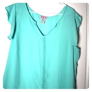 Blue Teal Top Blouse